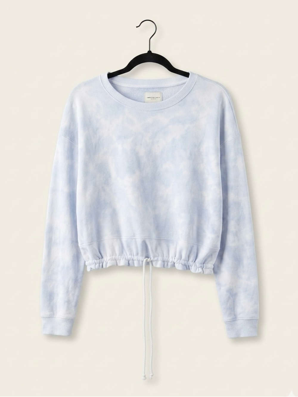 American Eagle Blue groovy Tie-Dye Drawstring comfy Sweatshirt - size medium